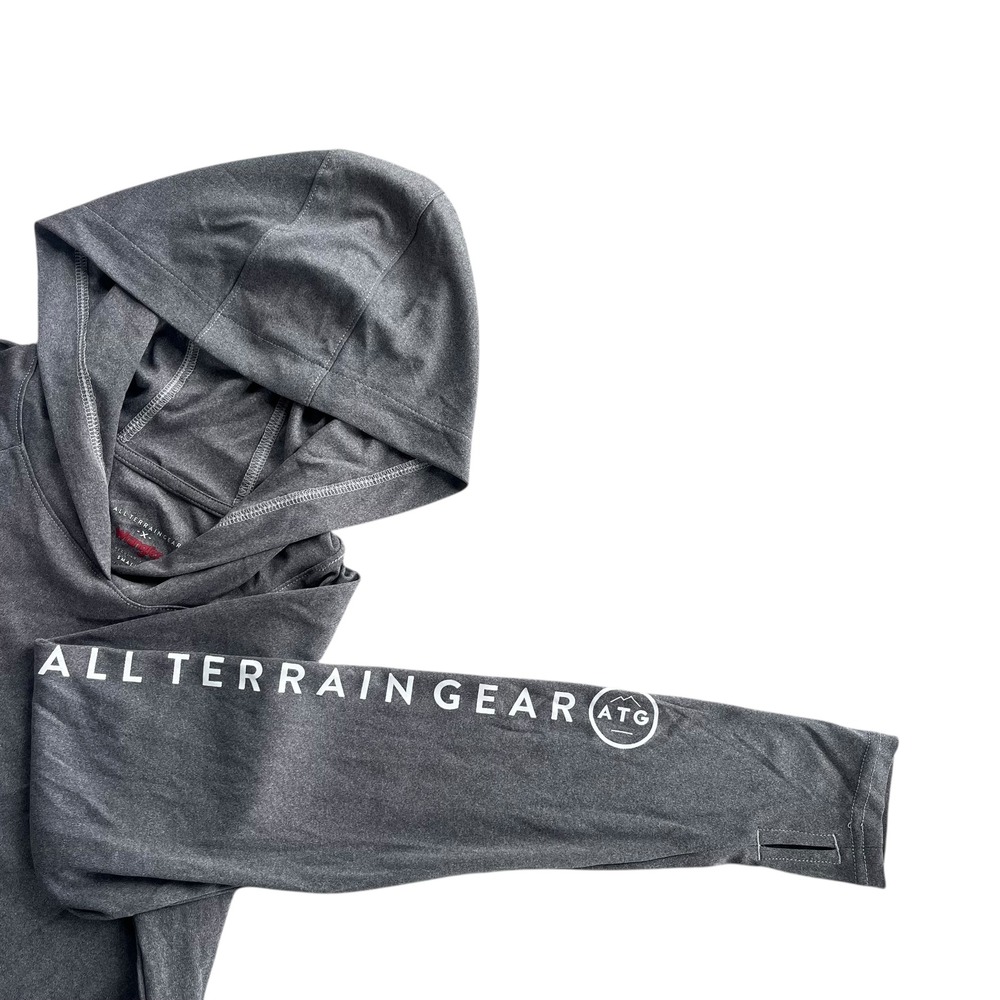 Wrangler ATG All Terrain Gear Women's S Gray Long Sleeve Hooded Athletic Sun Tee